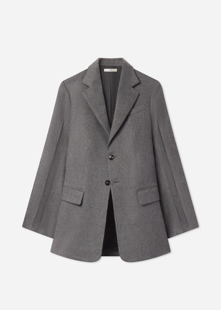 Relaxed Blazer in Wool Cashmere - Grey Melange, image 4 of 4