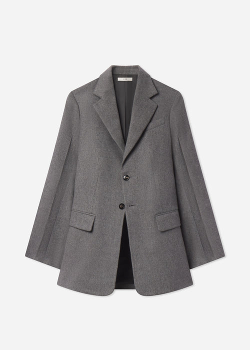Relaxed Blazer in Wool Cashmere - Grey Melange, image 4 of 4