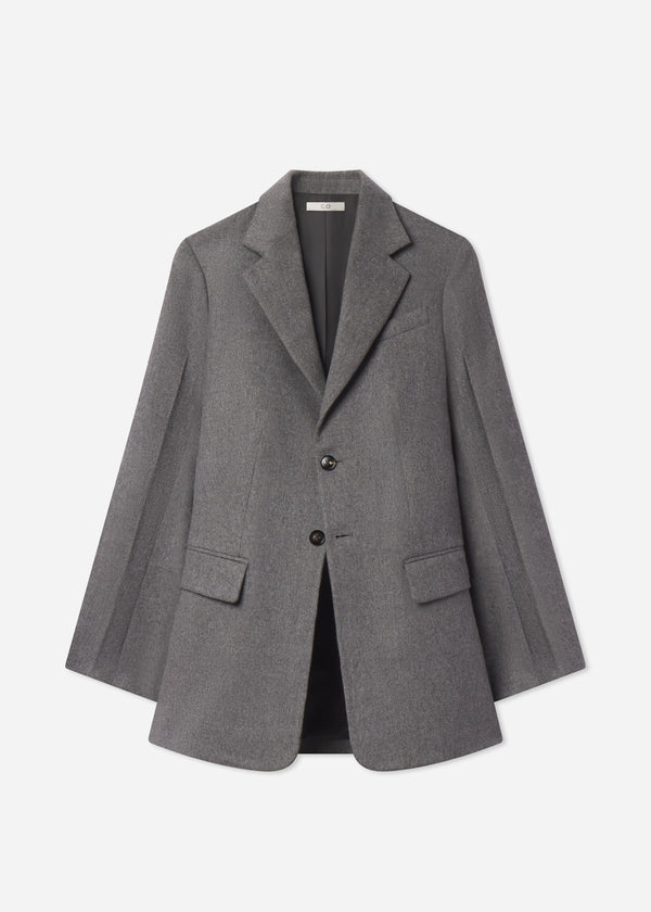 Relaxed Blazer in Wool Cashmere - Grey Melange, image 4 of 4