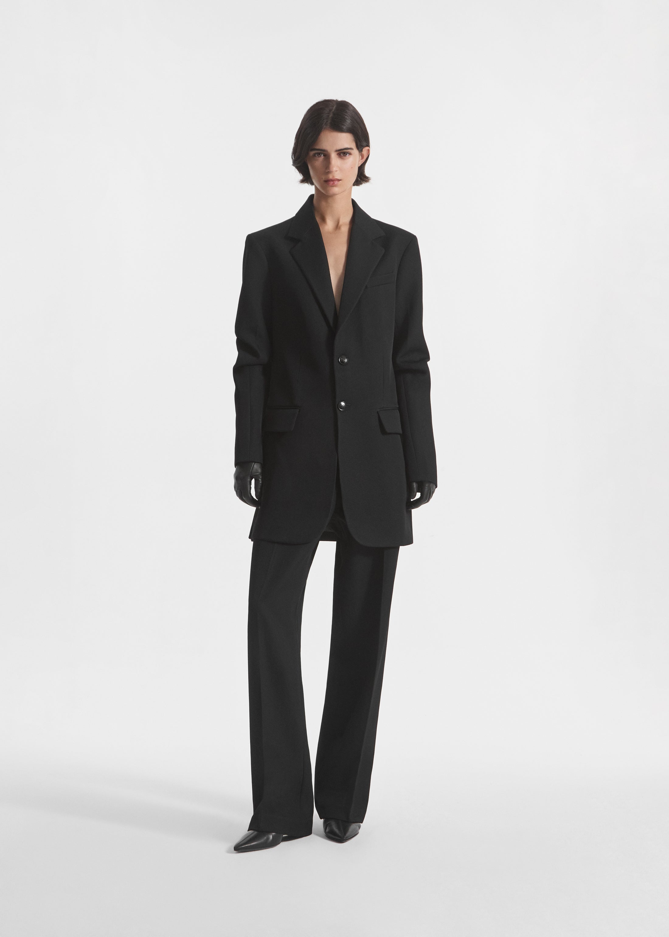 Relaxed Blazer in Wool - Black