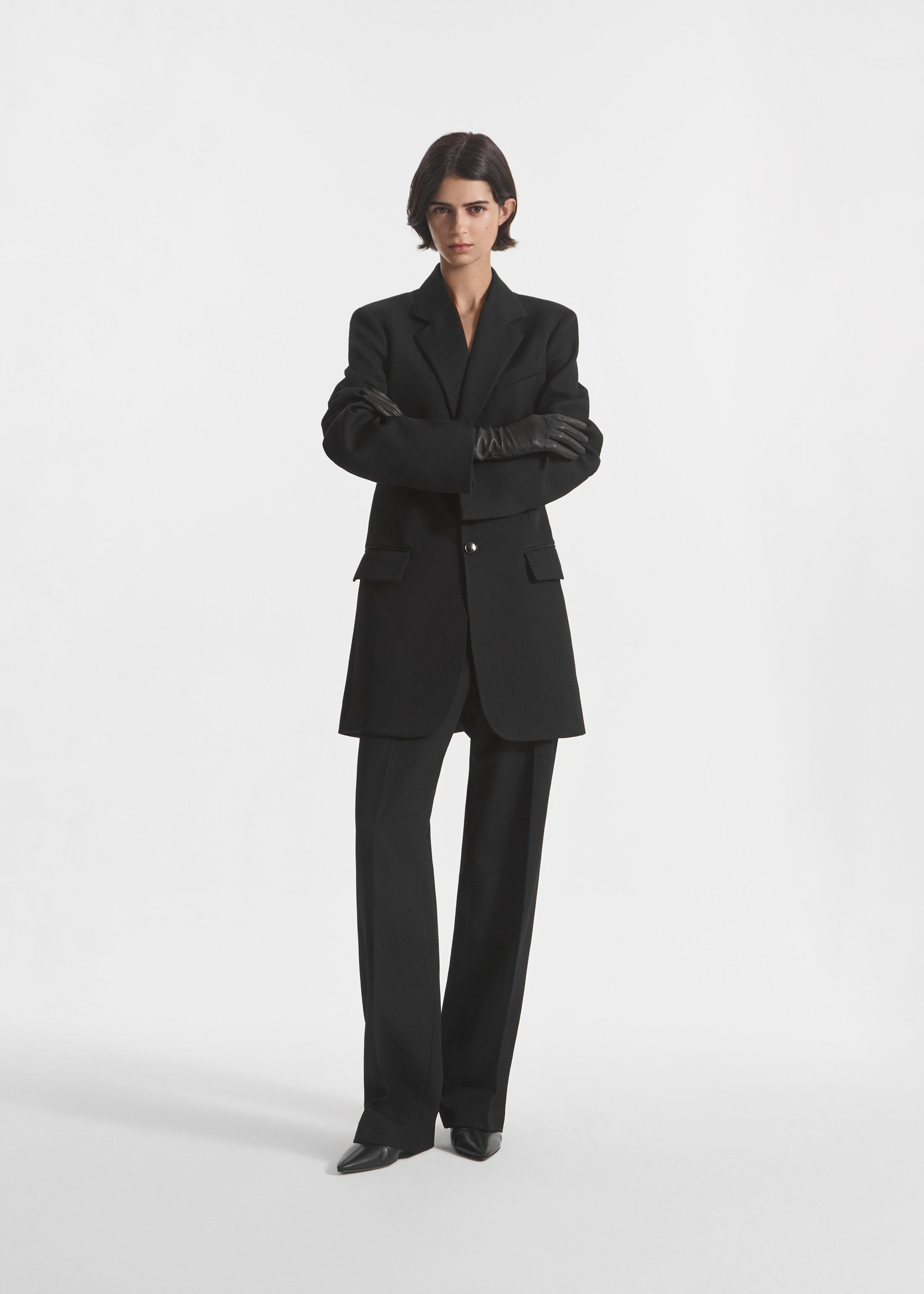 Relaxed Blazer in Wool - Black