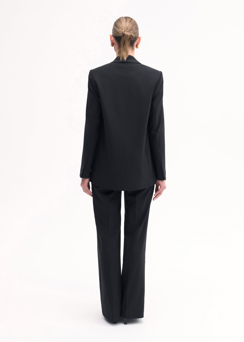 Tuxedo Jacket in Wool and Silk - Black - CO