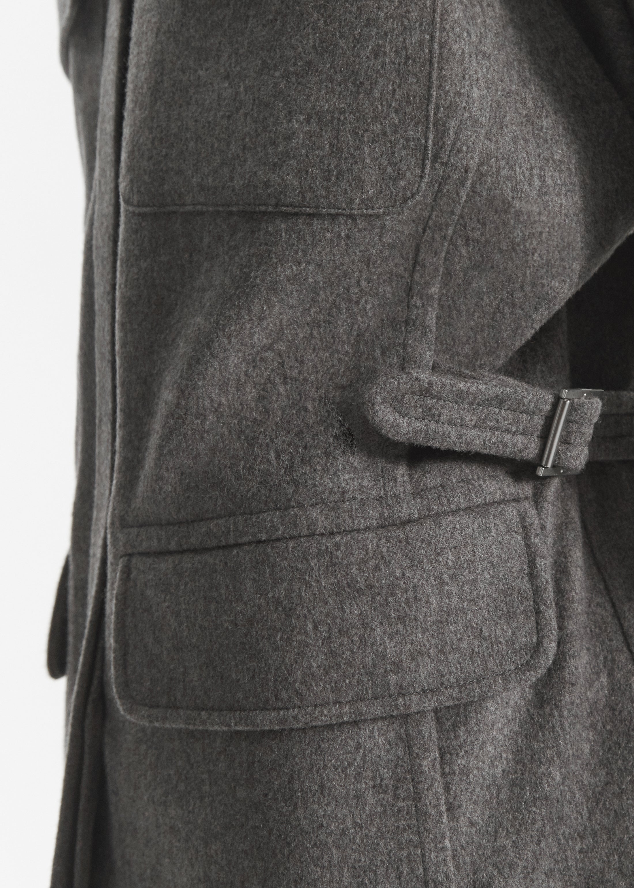 Workwear Shirt Jacket in Wool Cashmere - Grey Melange, image 3 of 4