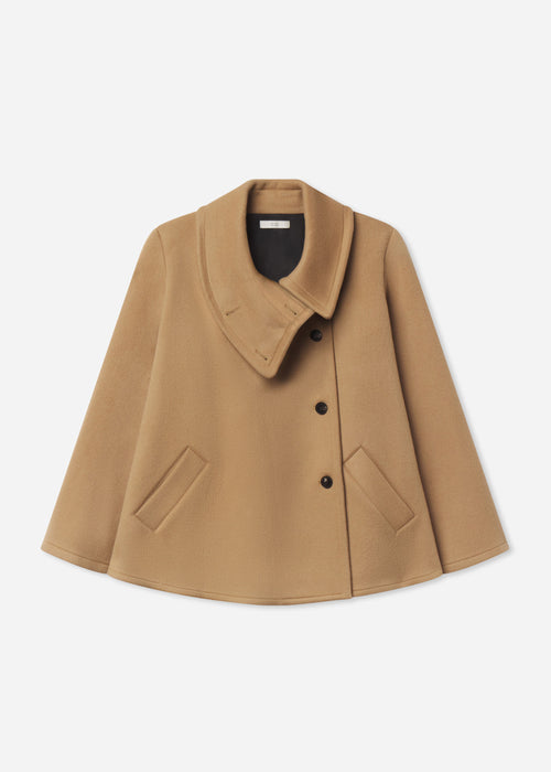 Flying Collar Swing Coat in Wool Cashmere - Camel, image 6 of 6