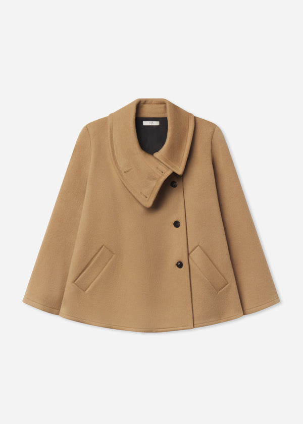 Flying Collar Swing Coat in Wool Cashmere - Camel, image 6 of 6