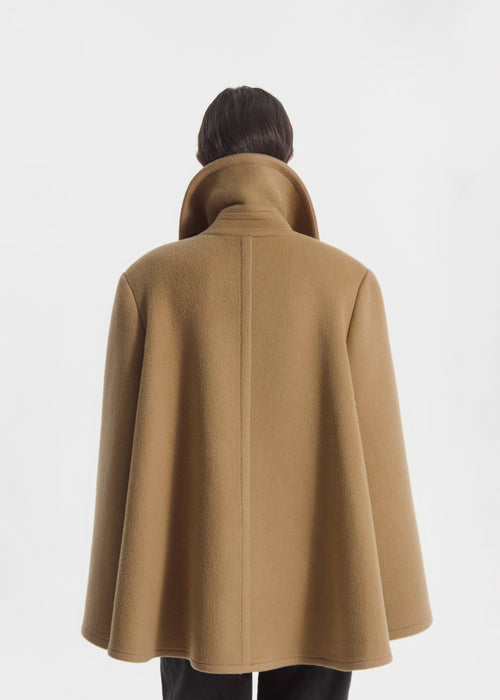 Flying Collar Swing Coat in Wool Cashmere - Camel, image 5 of 6