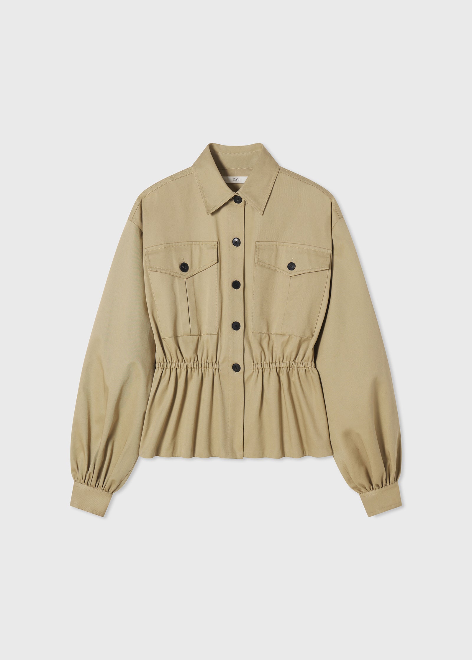 Cinched Field Jacket in Cotton Twill - Khaki - CO Collections