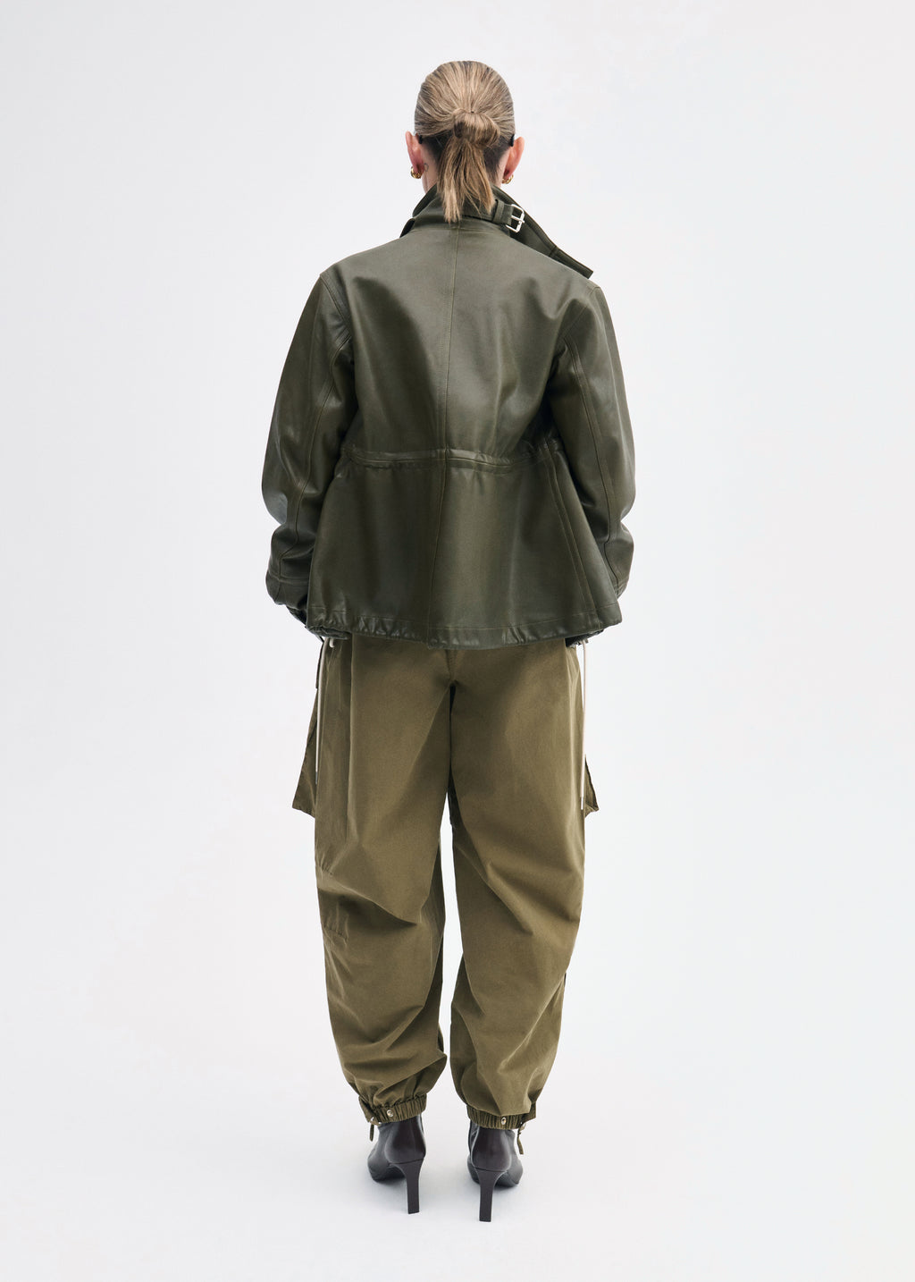 Military Jacket in Leather - Olive - CO