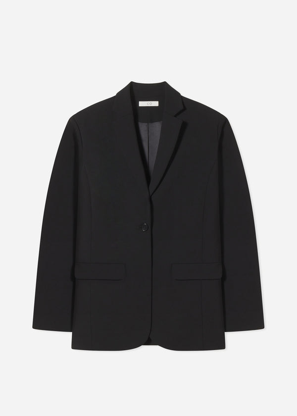 Boxy Jacket in Virgin Wool - Black - CO