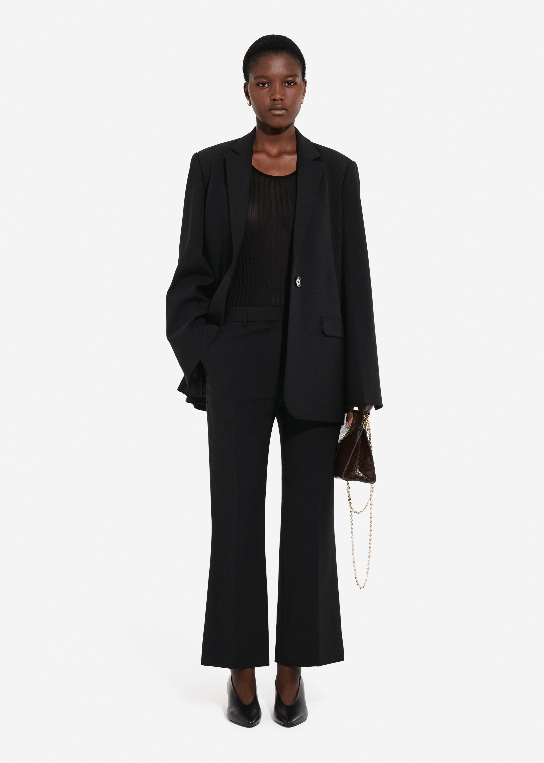 Boxy Jacket in Virgin Wool - Black