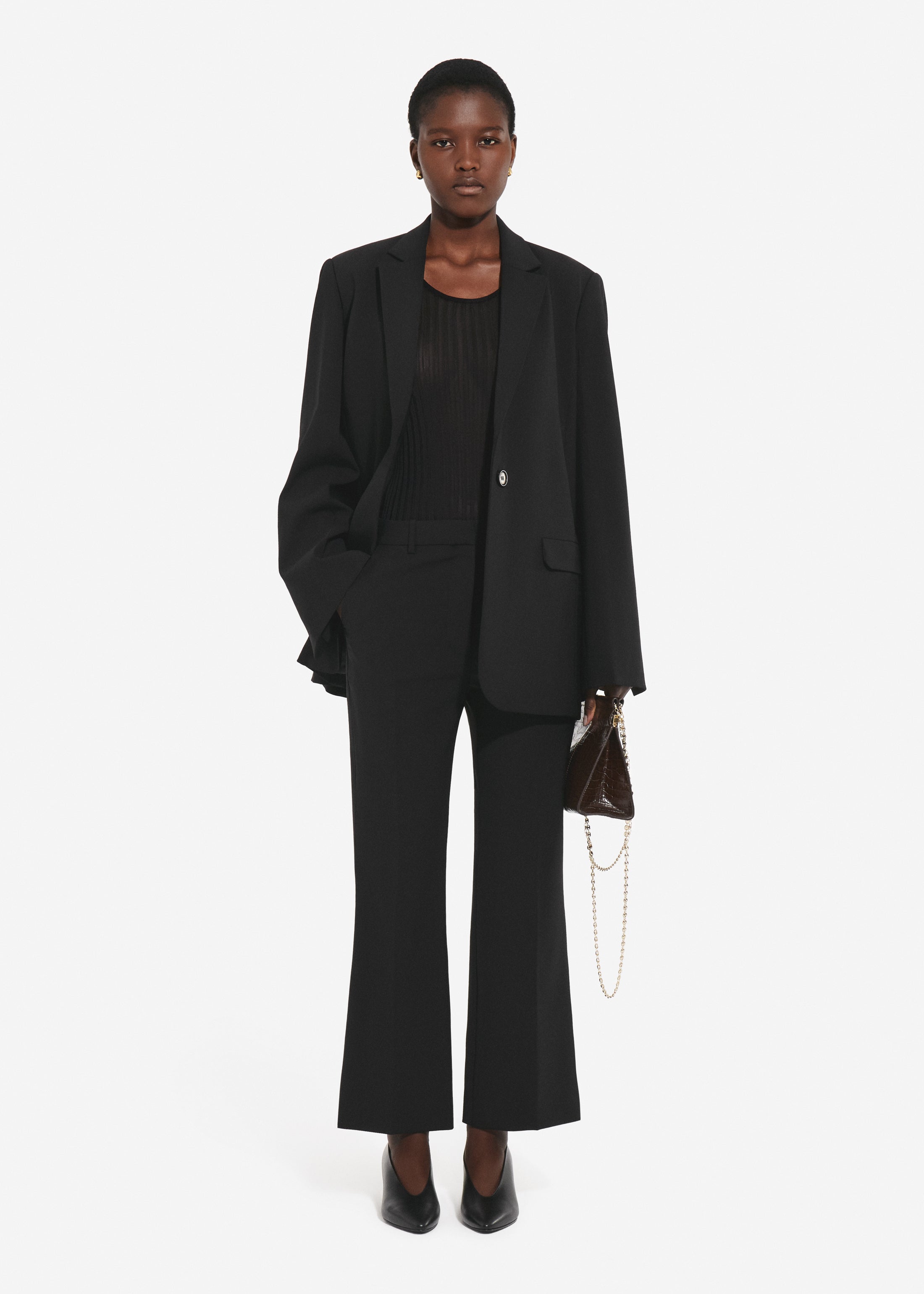 Boxy Jacket in Virgin Wool - Black