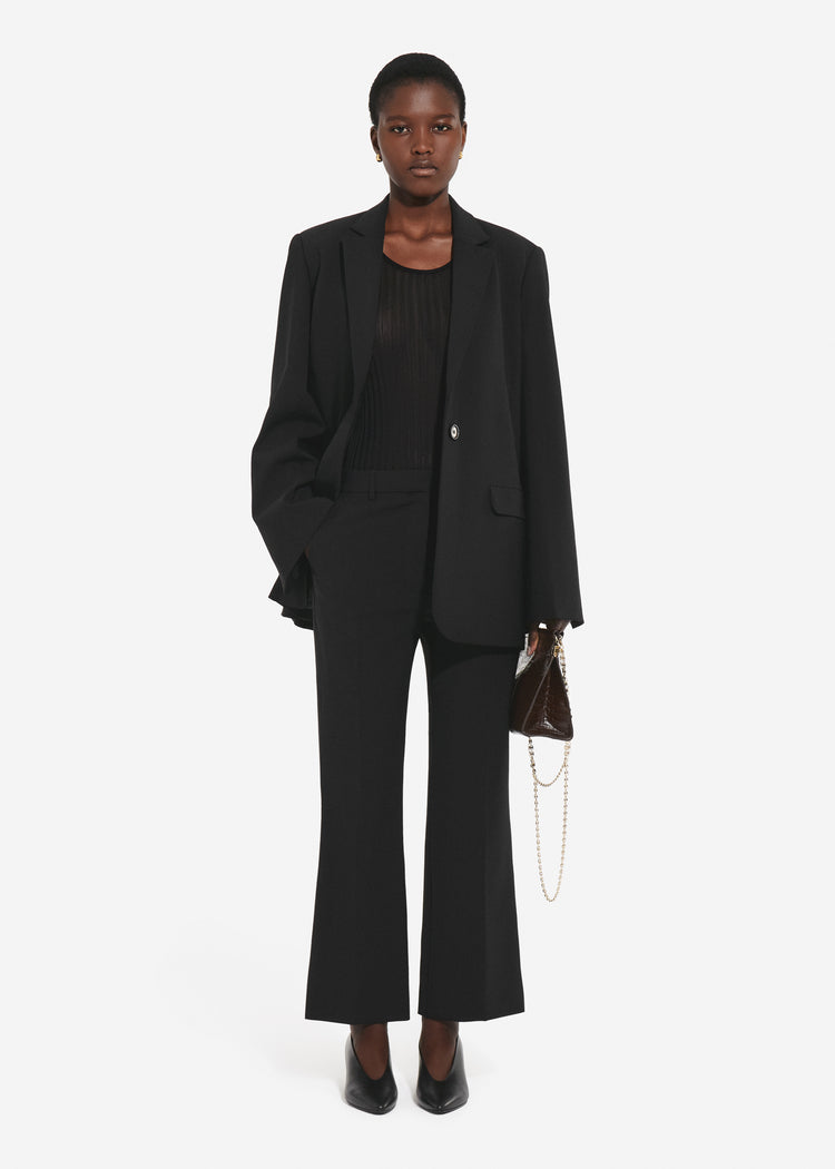 Boxy Jacket in Virgin Wool - Black, image 1 of 5