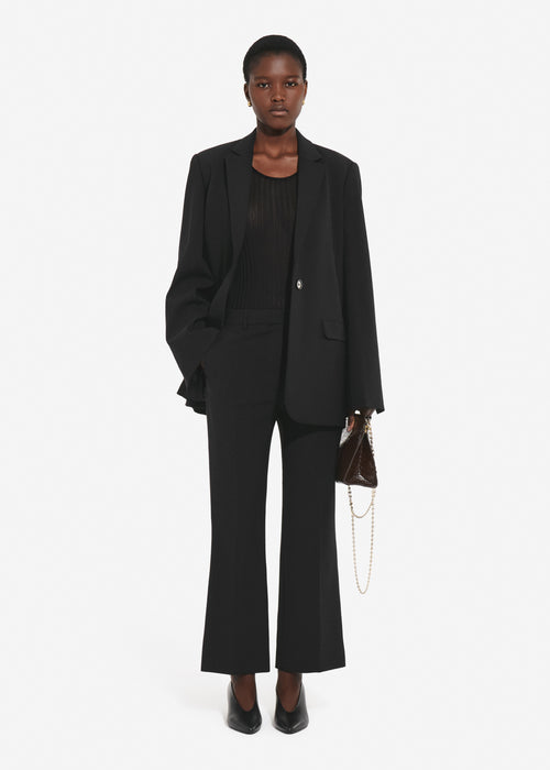 Boxy Jacket in Virgin Wool - Black, image 1 of 5
