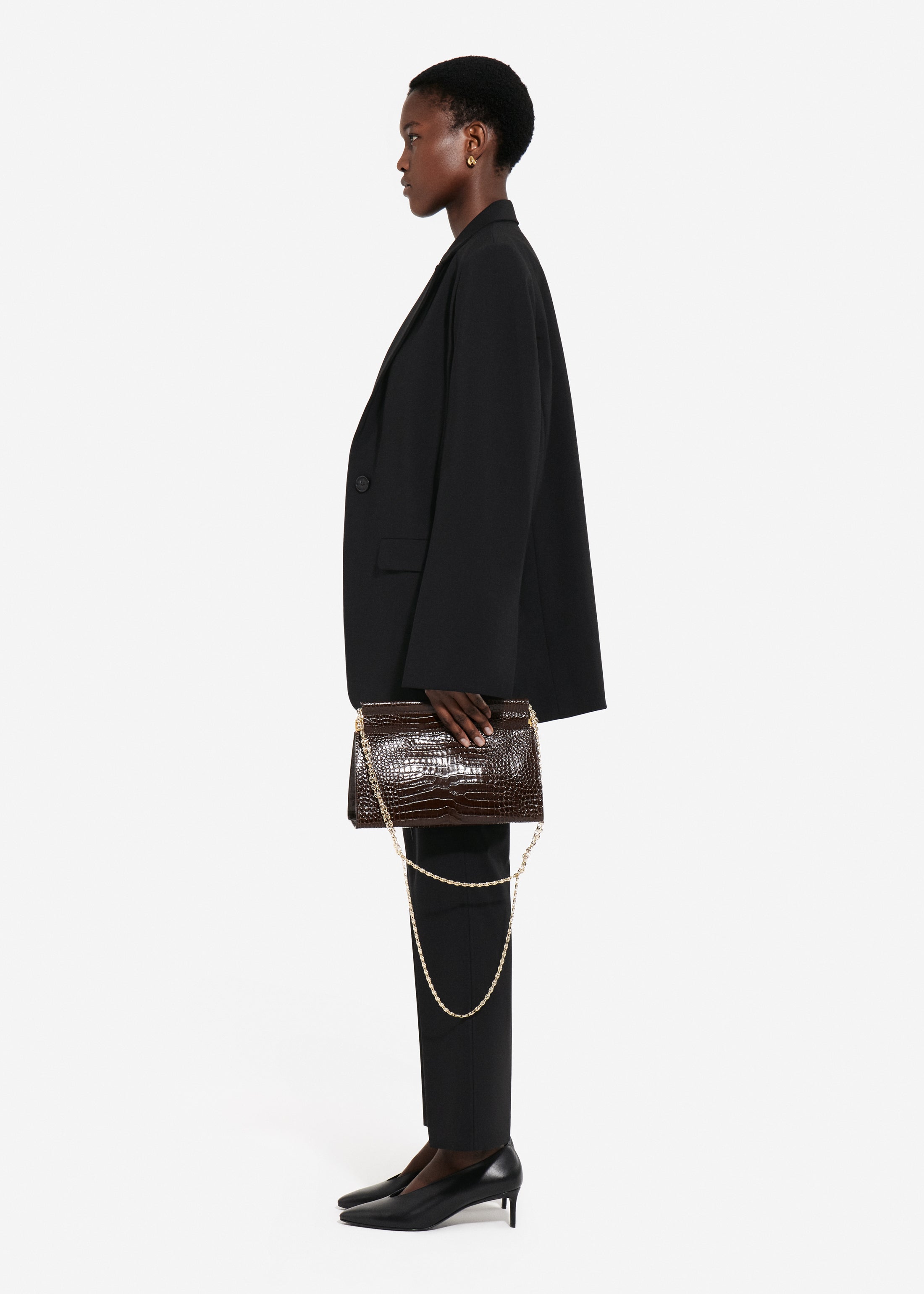 Boxy Jacket in Virgin Wool - Black