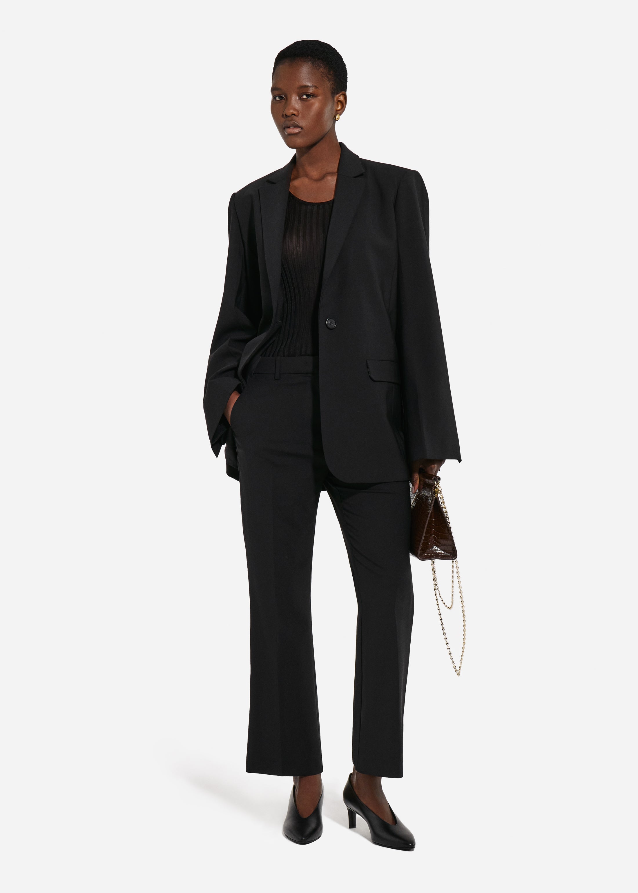 Boxy Jacket in Virgin Wool - Black