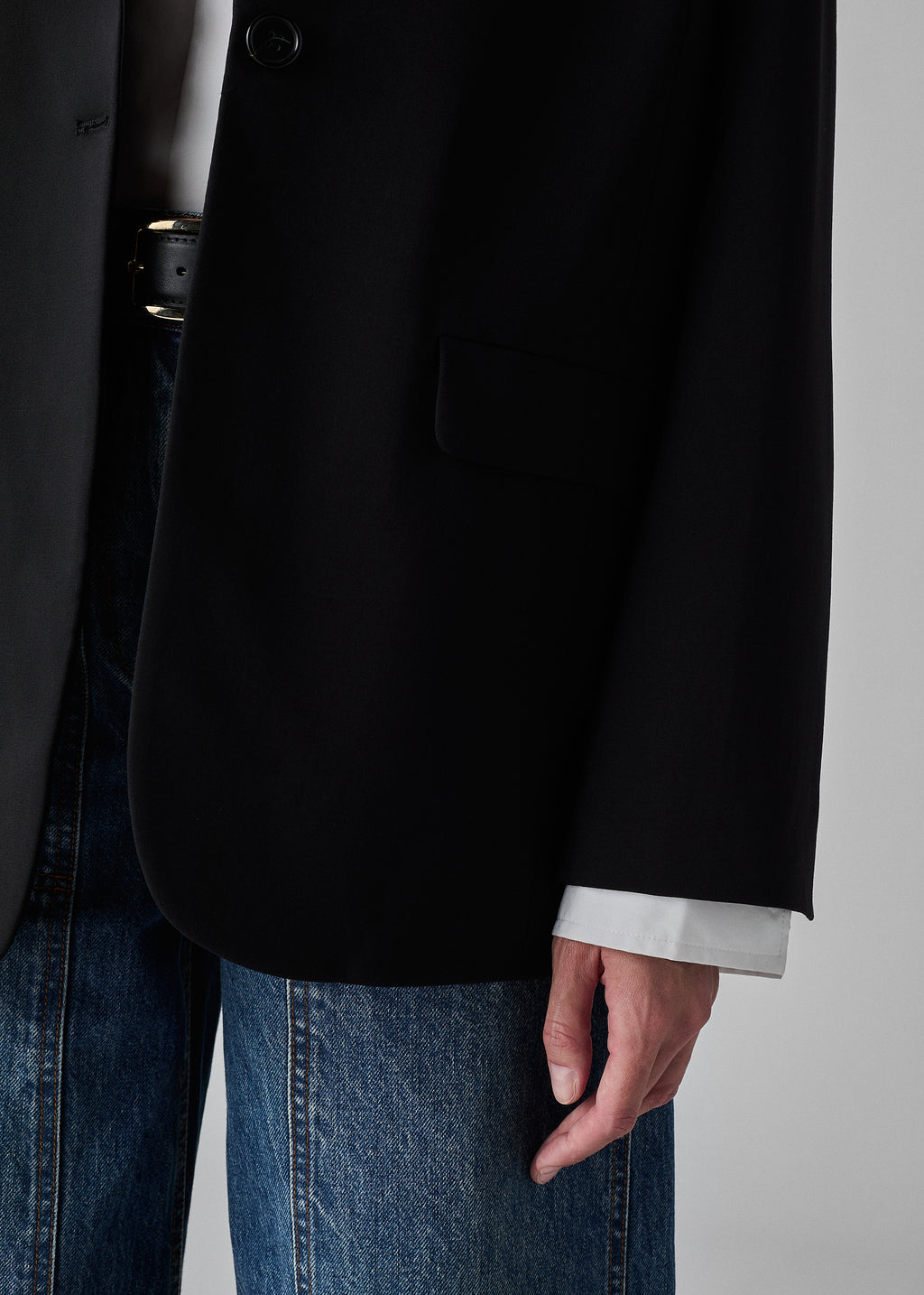 Boxy Jacket in Virgin Wool - Black - CO