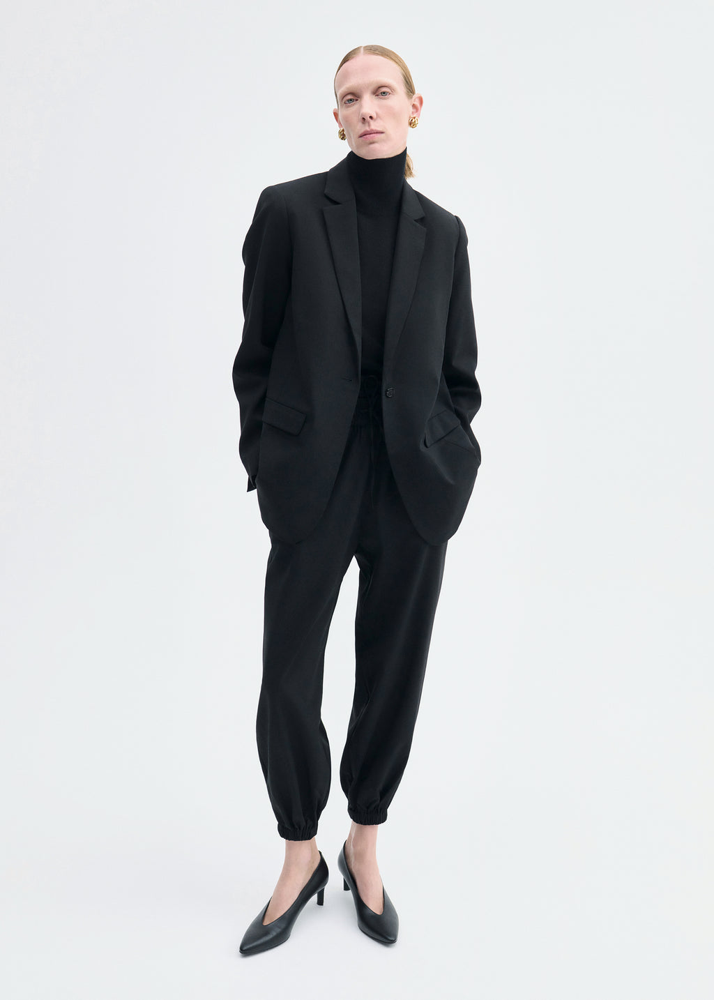 Boxy Jacket in Virgin Wool - Black - CO