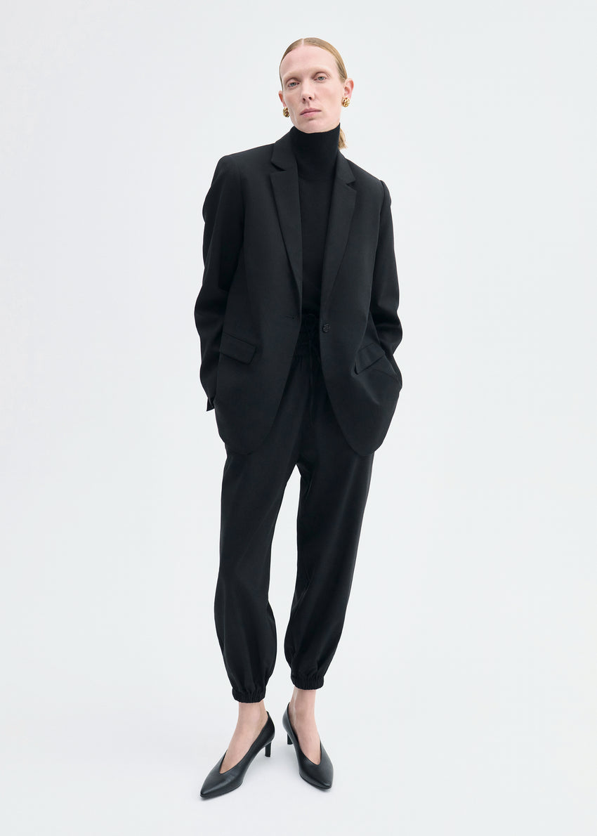Boxy Jacket in Virgin Wool - Black | CO