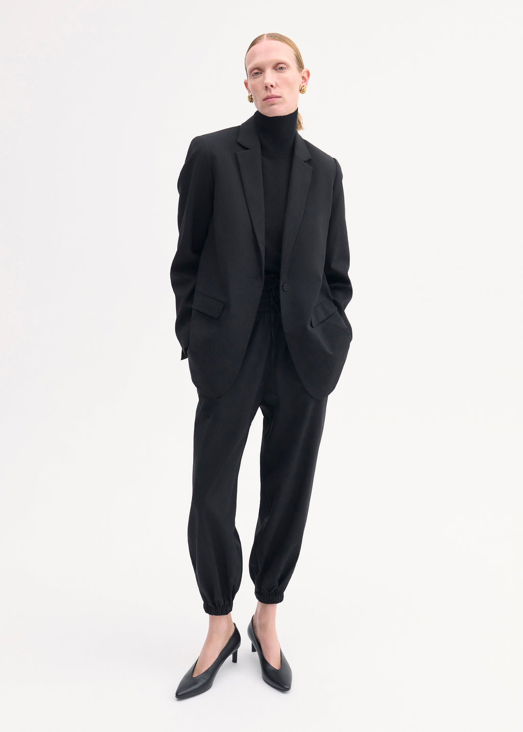 Boxy Jacket in Virgin Wool - Black - CO
