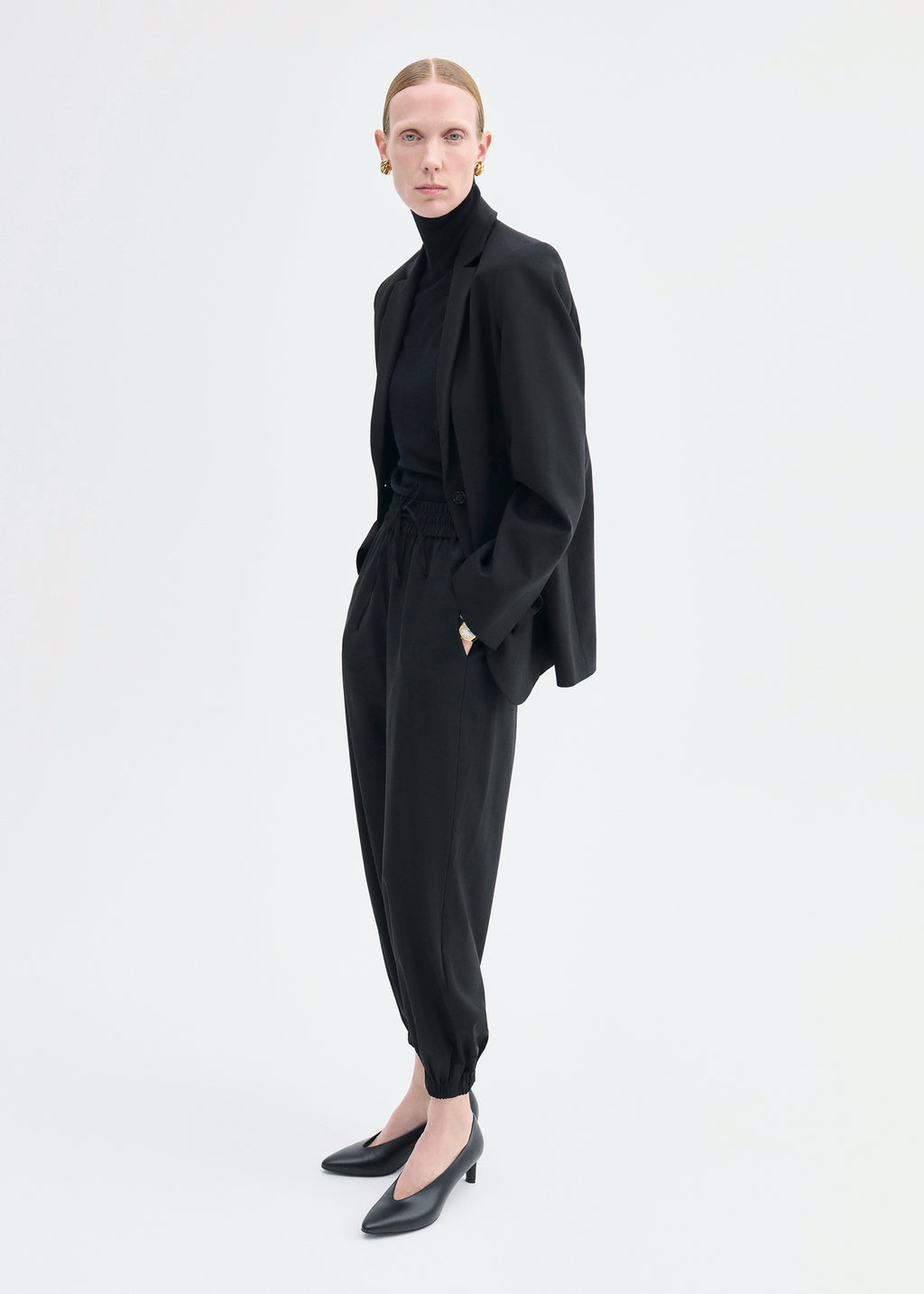 Boxy Jacket in Virgin Wool - Black - CO