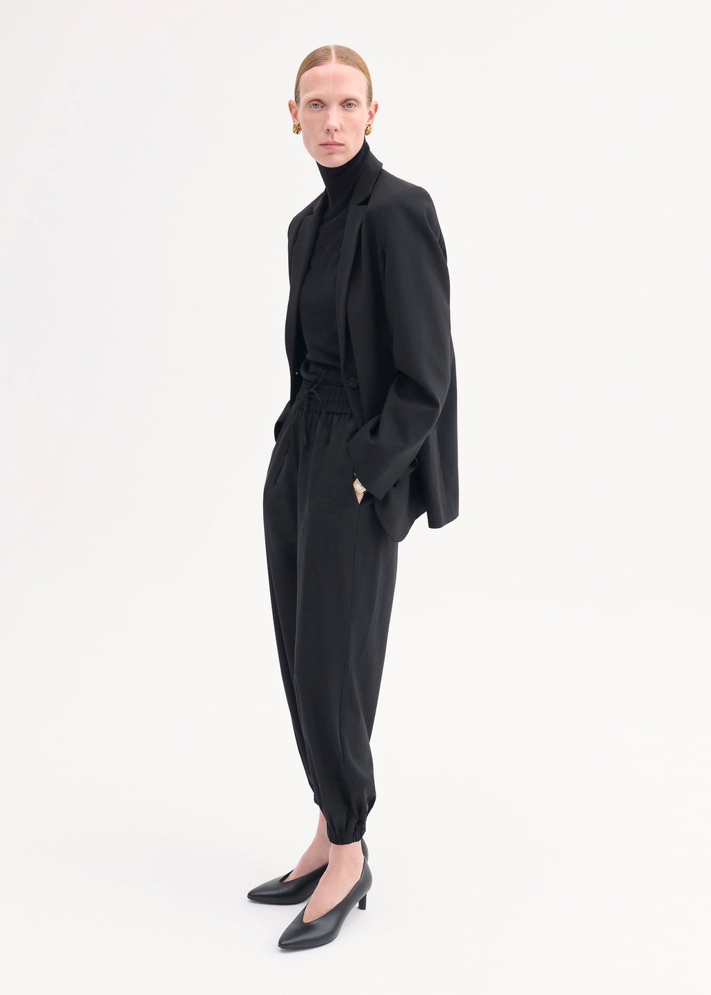 Boxy Jacket in Virgin Wool - Black - CO
