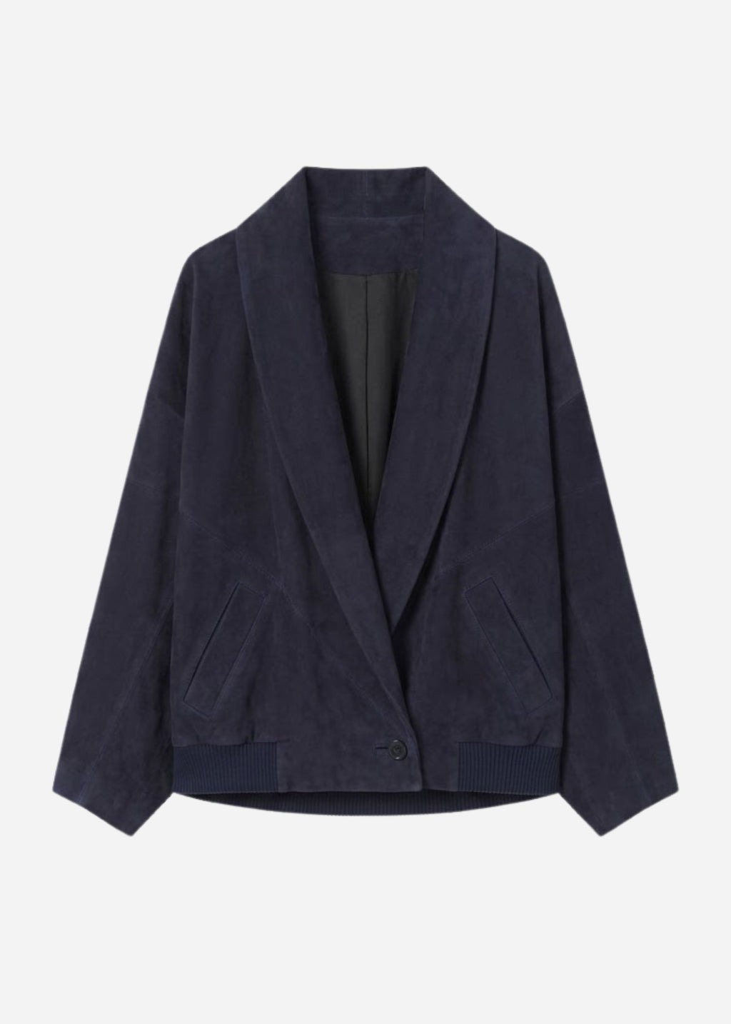 Wrap Jacket in Suede - Navy - CO