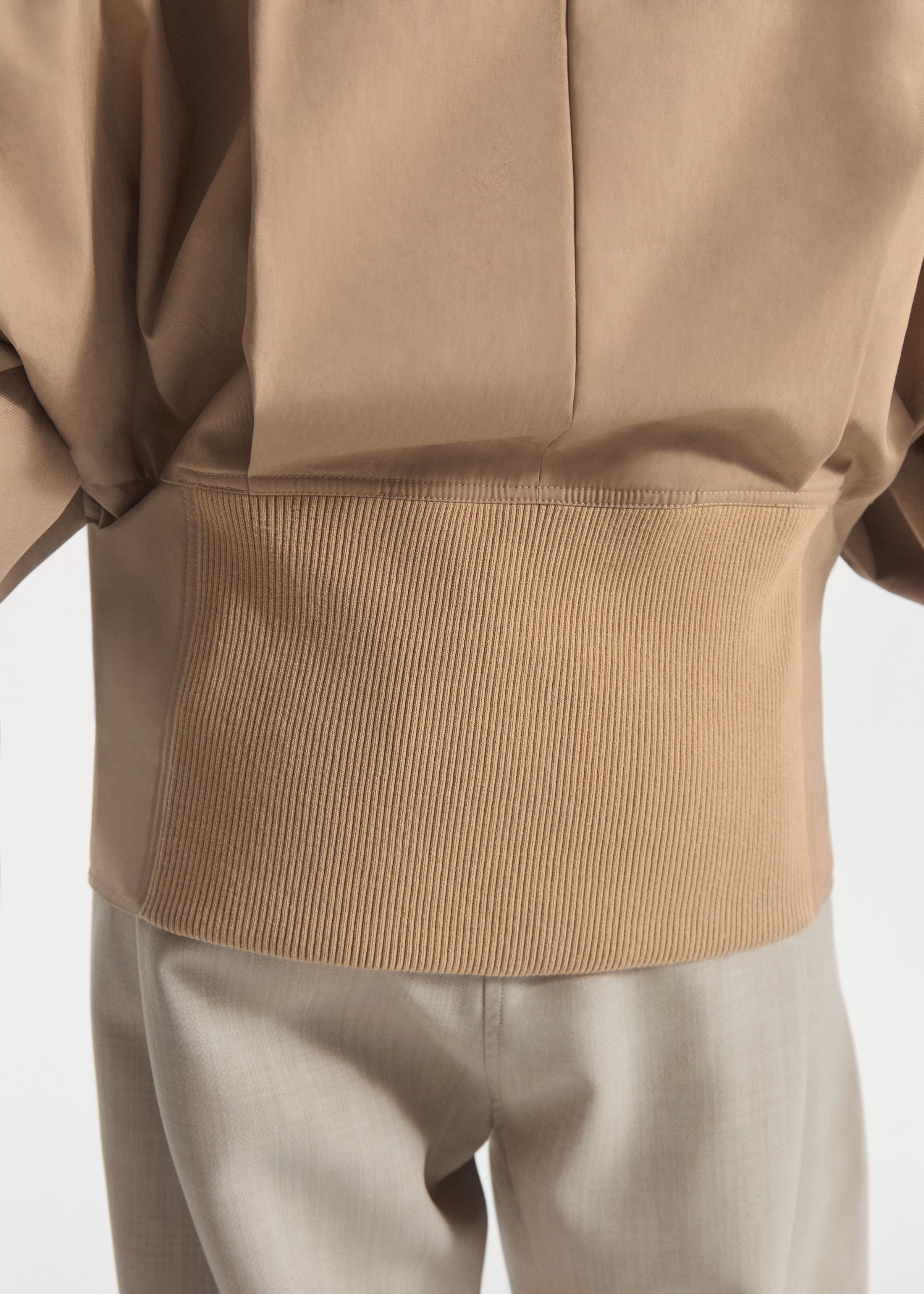 Wrap Jacket in Cotton Twill - Camel