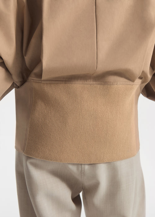 Wrap Jacket in Cotton Twill - Camel, image 3 of 4