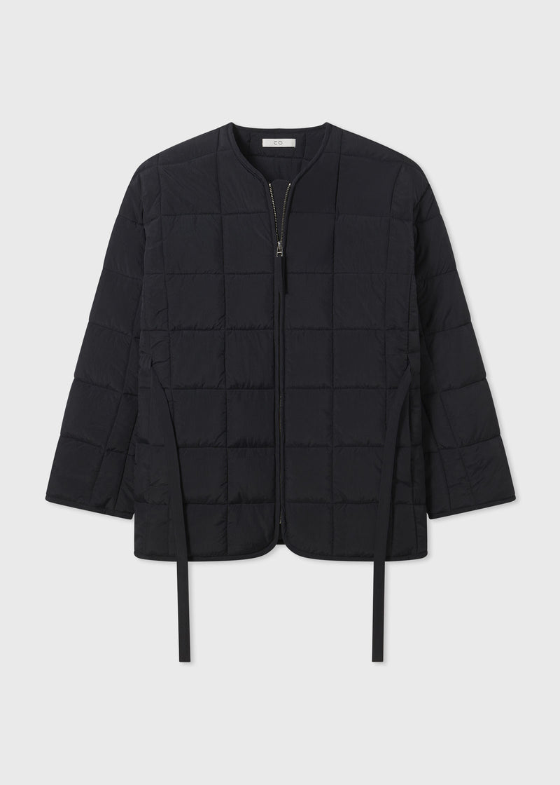 Quilted Puffer Jacket -Black - CO
