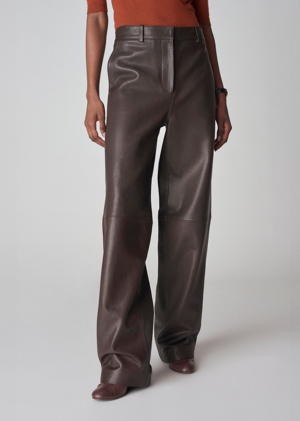 Leather Cigar Trouser - Chocolate - CO