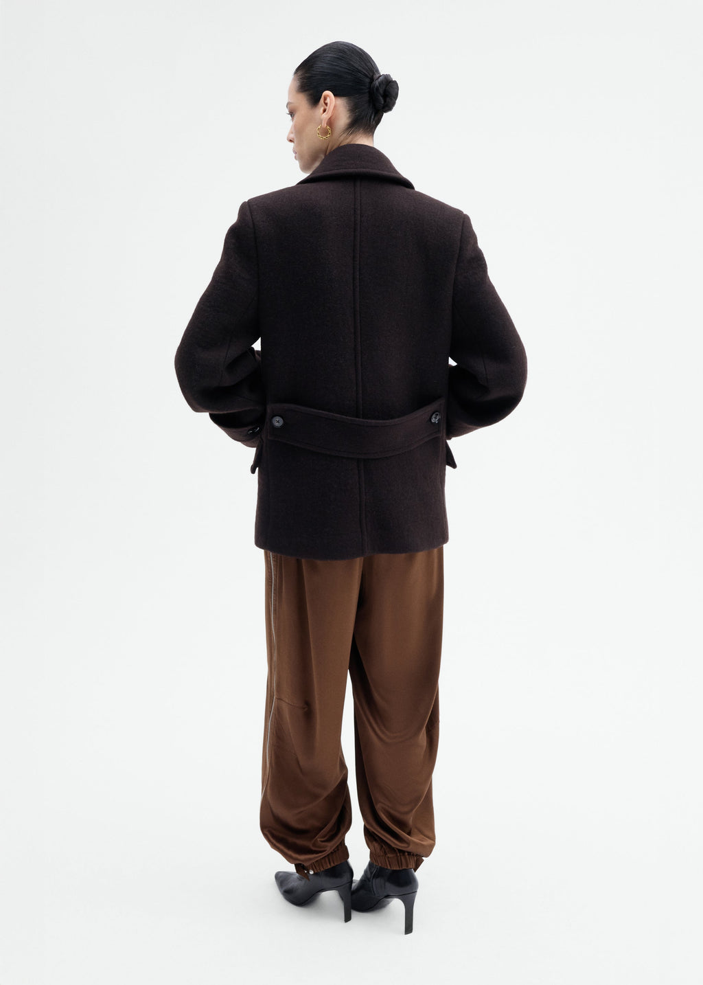 Double Faced Wool Peacoat - Brown Multi - CO