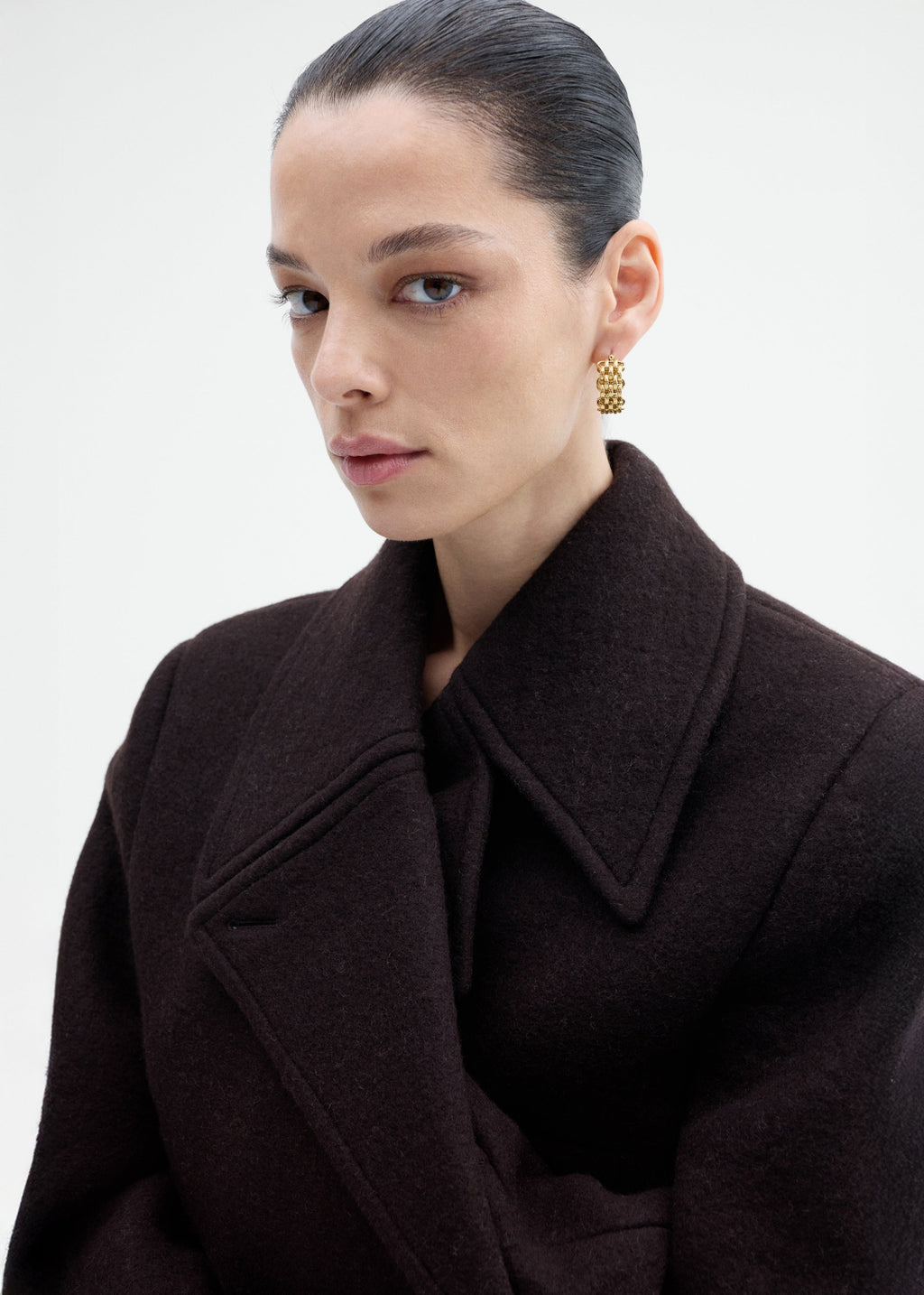 Double Faced Wool Peacoat - Brown Multi - CO