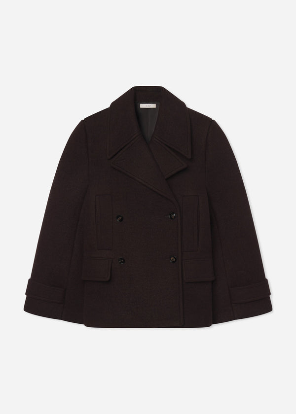 Double Faced Wool Peacoat - Brown Multi - CO