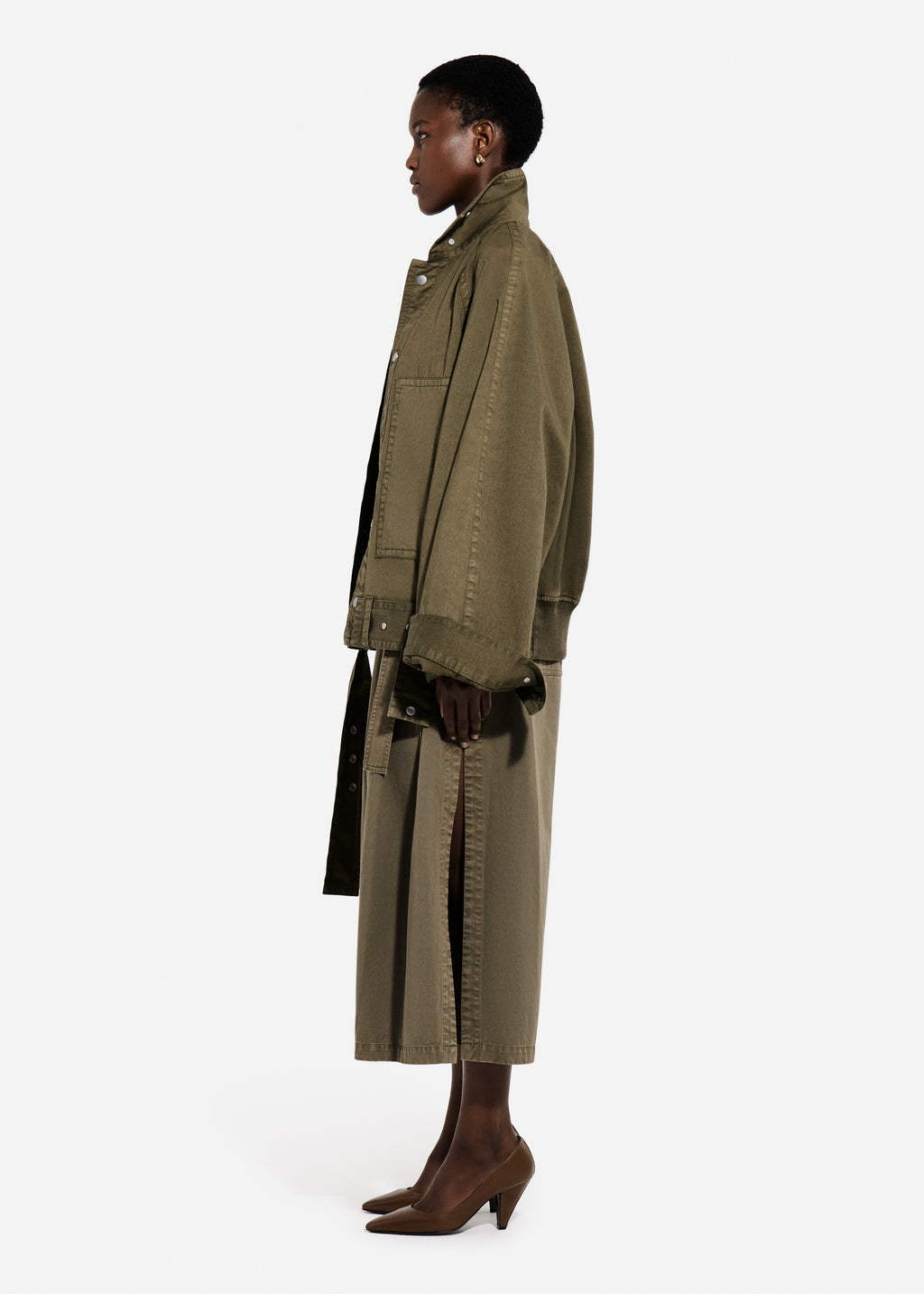 Raglan Workwear Bomber in Cotton - Avocado - CO