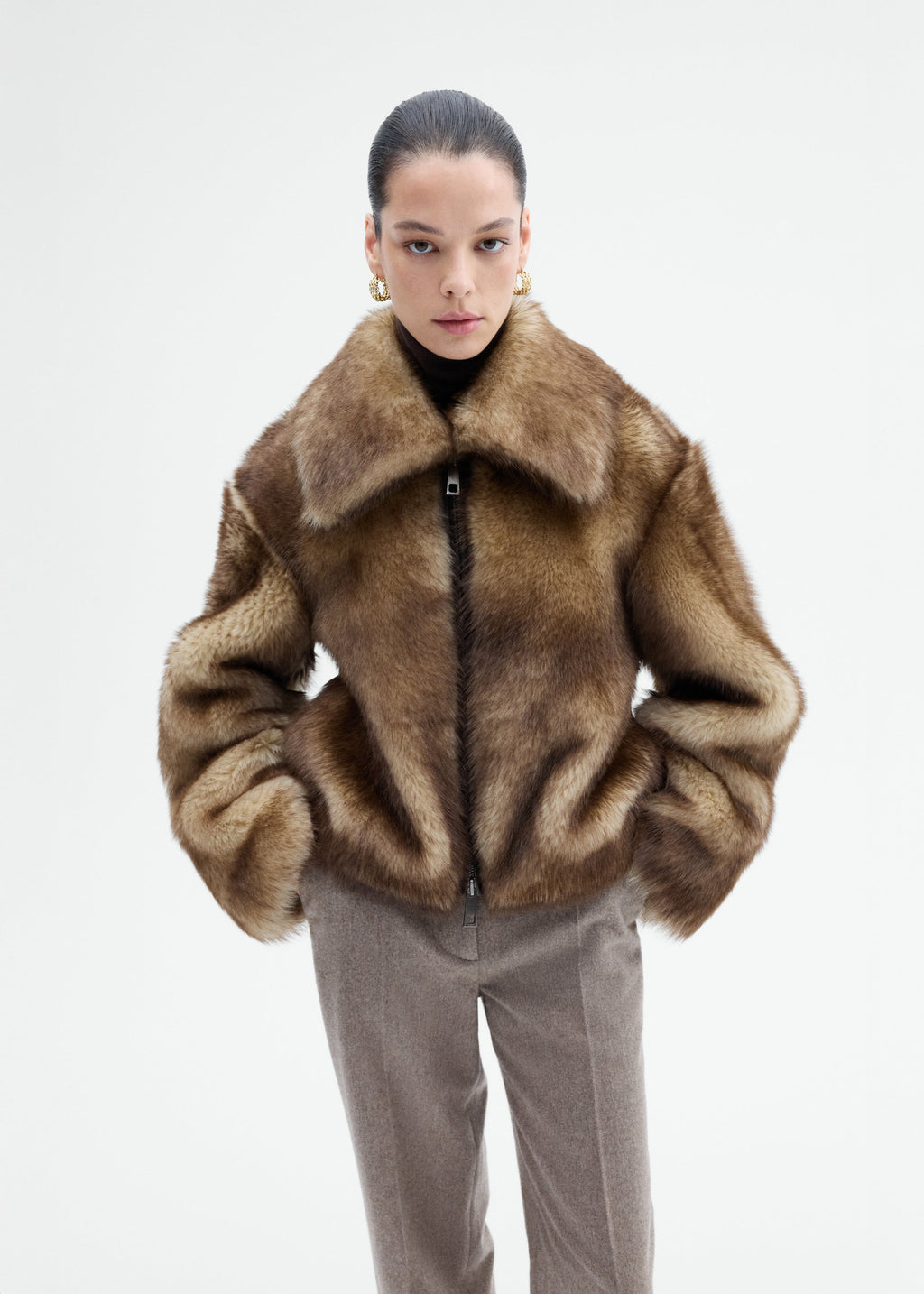 Shearling Bomber - Brown Multi - CO