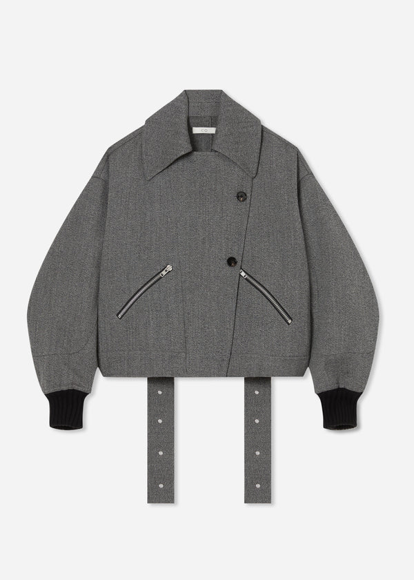 Engineered Bomber in Wool - Grey Melange - CO