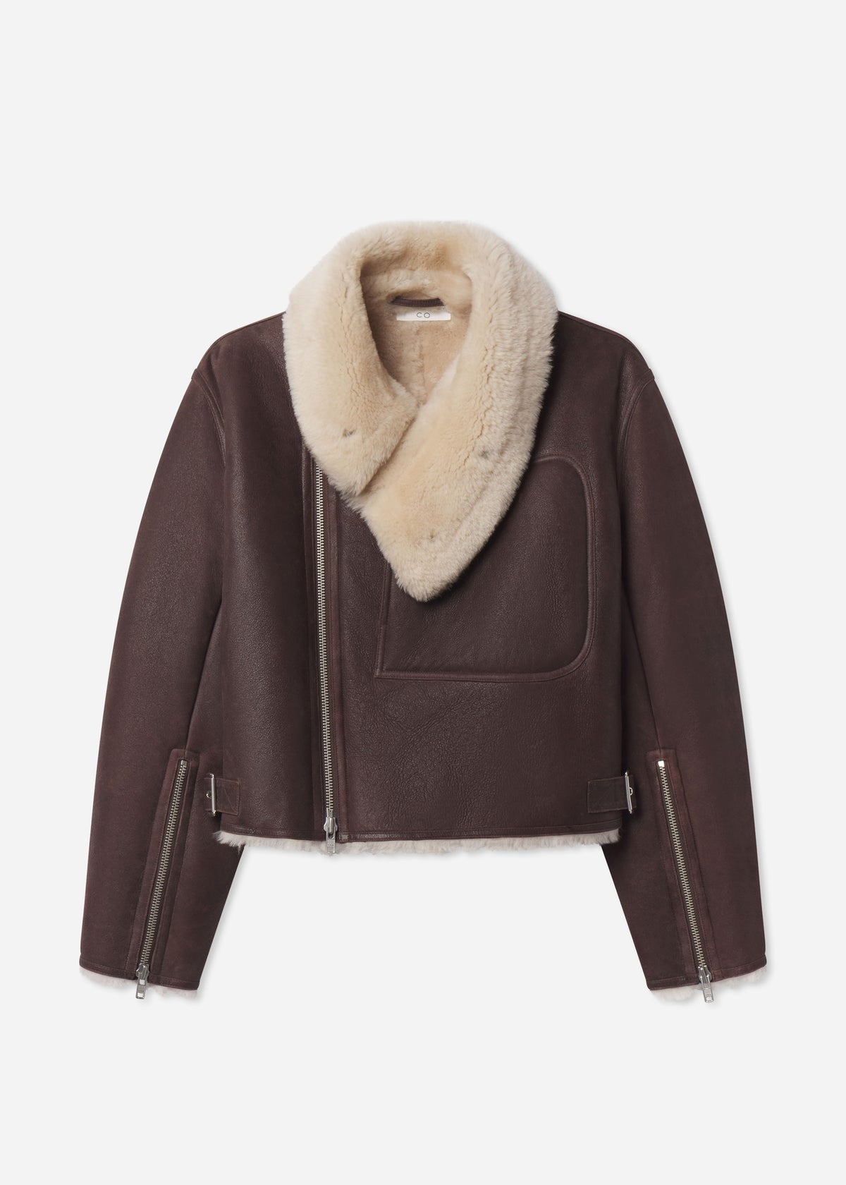 Oversized Shearling Coat - Chocolate, image 7 of 7