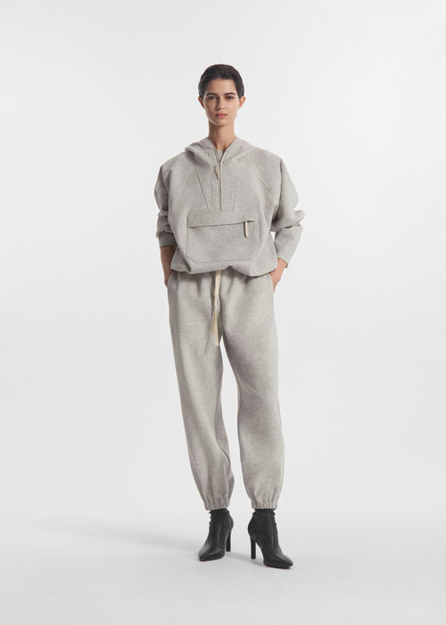 Stretch Jogger in Scuba Jersey - Heather Grey, image 1 of 5