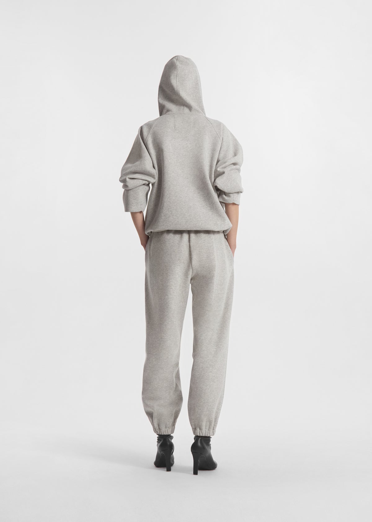 Hooded Pullover in Scuba Jersey - Heather Grey, image 4 of 5