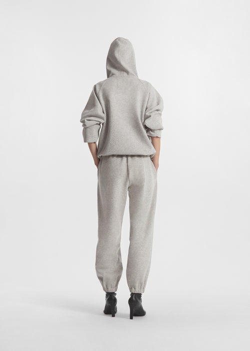 Hooded Pullover in Scuba Jersey - Heather Grey, image 4 of 5