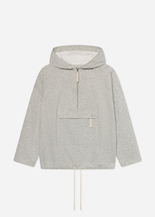 Hooded Pullover in Scuba Jersey - Heather Grey, image 5 of 5