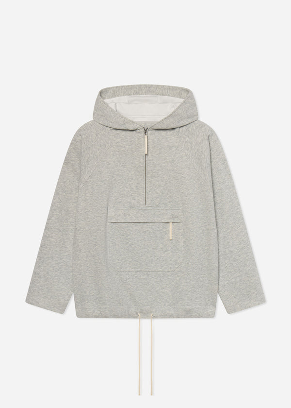 Hooded Pullover in Scuba Jersey - Heather Grey - CO