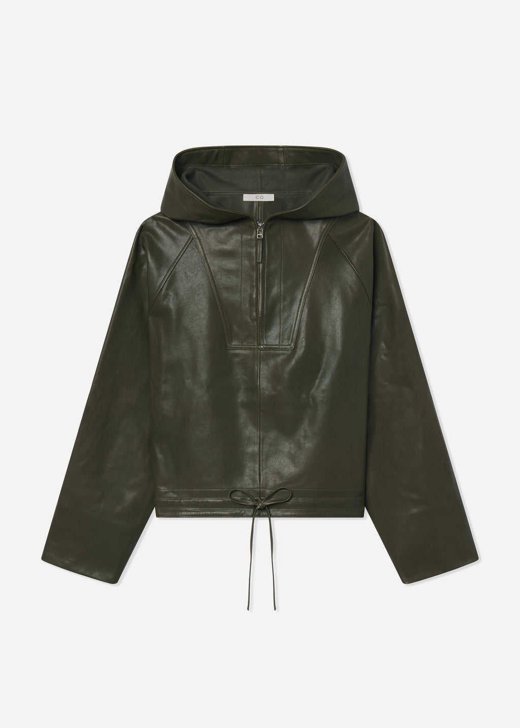 Workwear Pullover in Leather -  Olive - CO