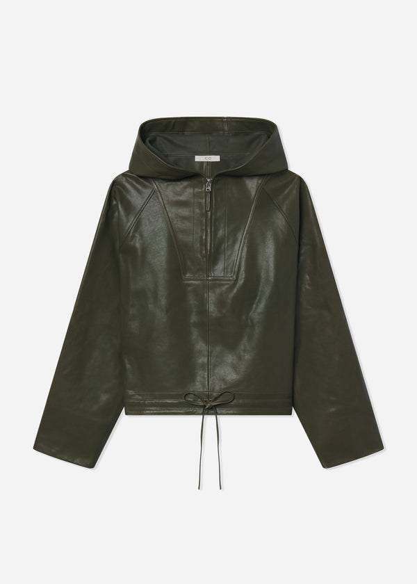 Workwear Pullover in Leather -  Olive - CO