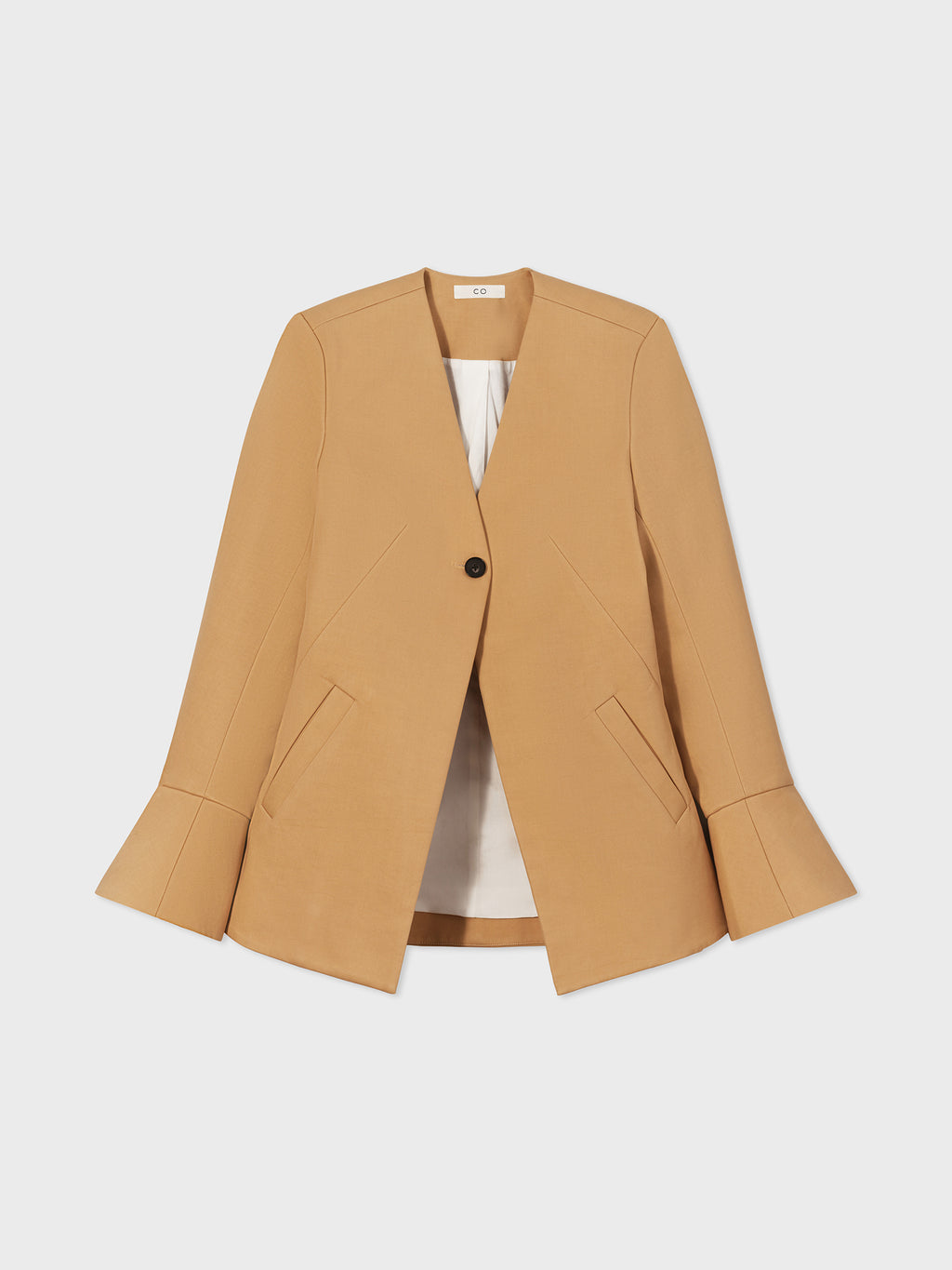 Peplum Cuff Jacket  in Cotton Twill - Butterscotch - CO