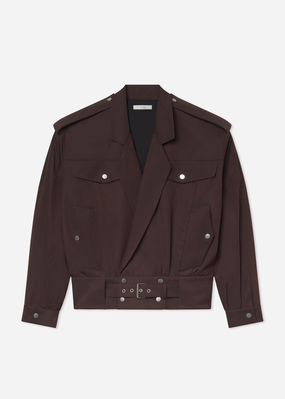 Tapered Sport Jacket in Cotton Twill - Chocolate, image 6 of 6