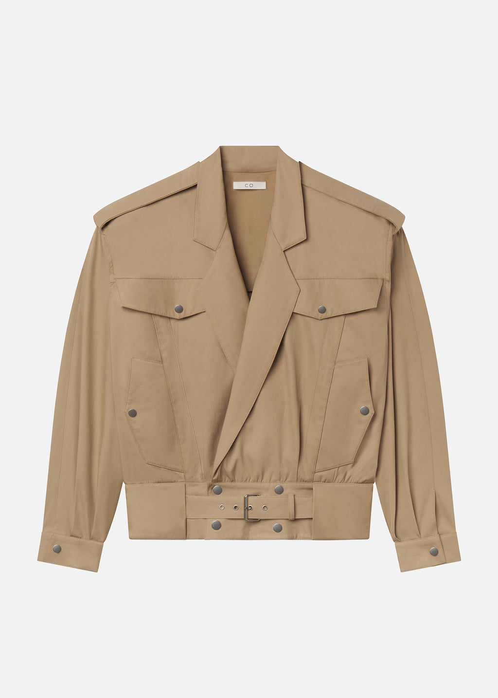 Tapered Sport Jacket in Cotton Twill - Camel - CO