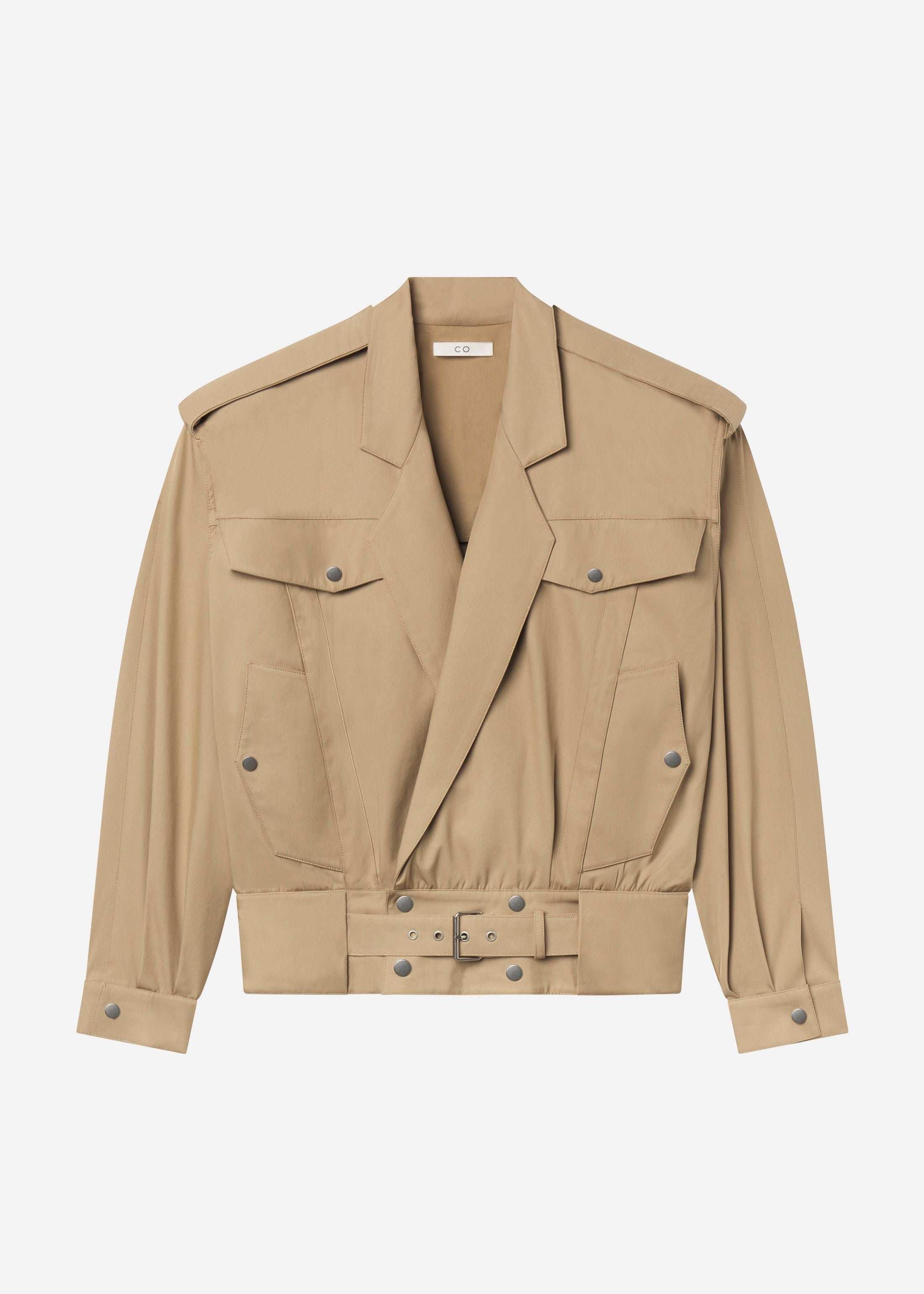 Tapered Sport Jacket in Cotton Twill - Camel