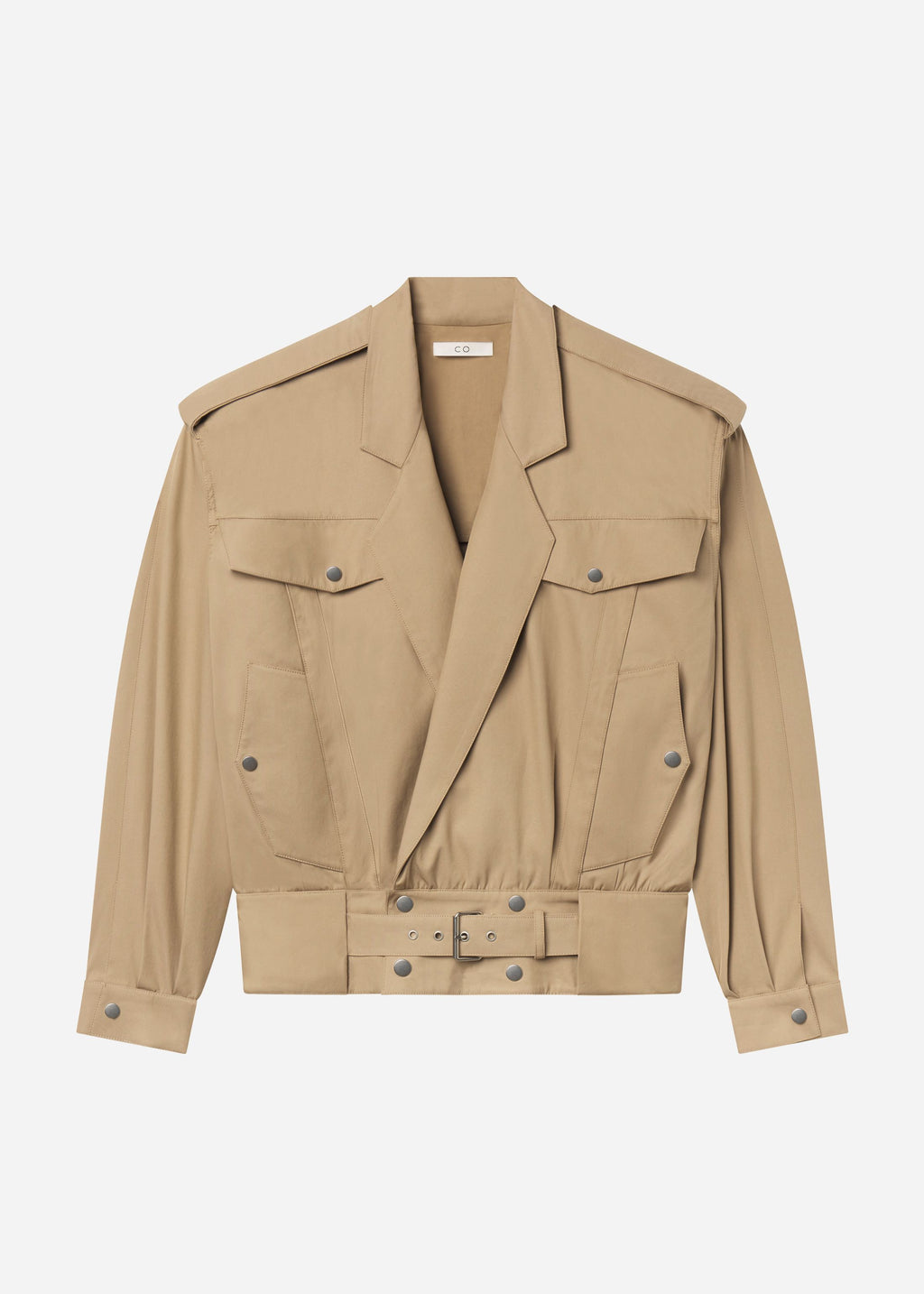 Tapered Sport Jacket in Cotton Twill - Camel - CO