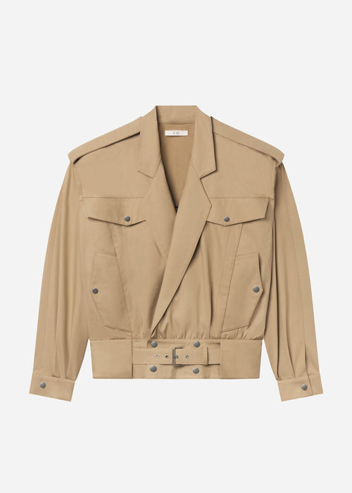 Tapered Sport Jacket in Cotton Twill - Camel, image 3 of 3